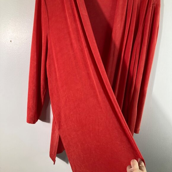 Womens Chicos Travelers Collection Open Cardigan Pleat Front Orange XL‎ - Picture 4 of 9